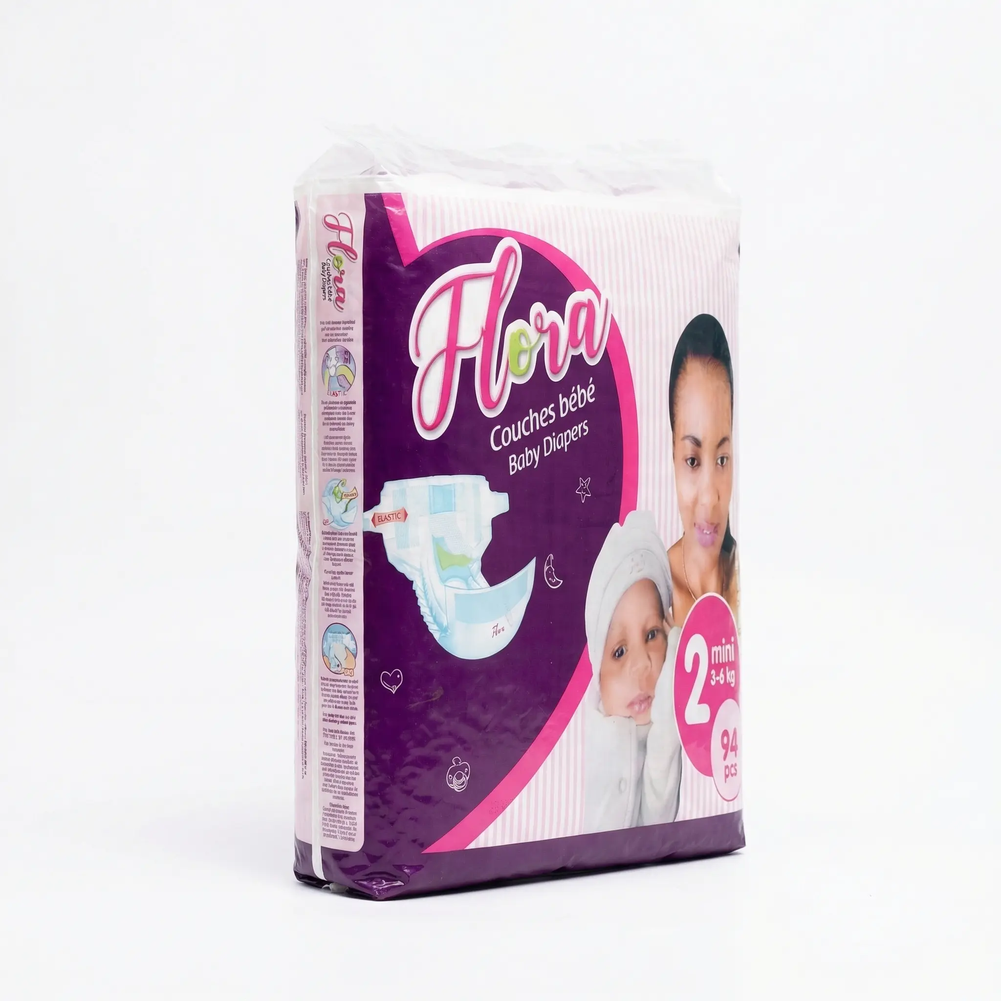 Vue latérale du méga pack Flora taille 2 debout droit.